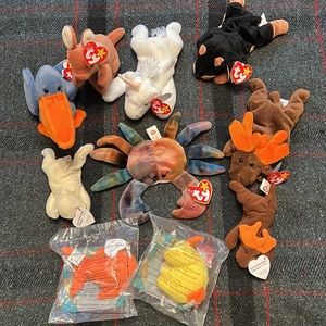Lot of TY Beanie Babies (6) & (4) Teenie Beanie Babies McDonalds (2 unopened)
